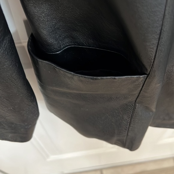 EUC black Leather blazer jacket S/M - Picture 7 of 7